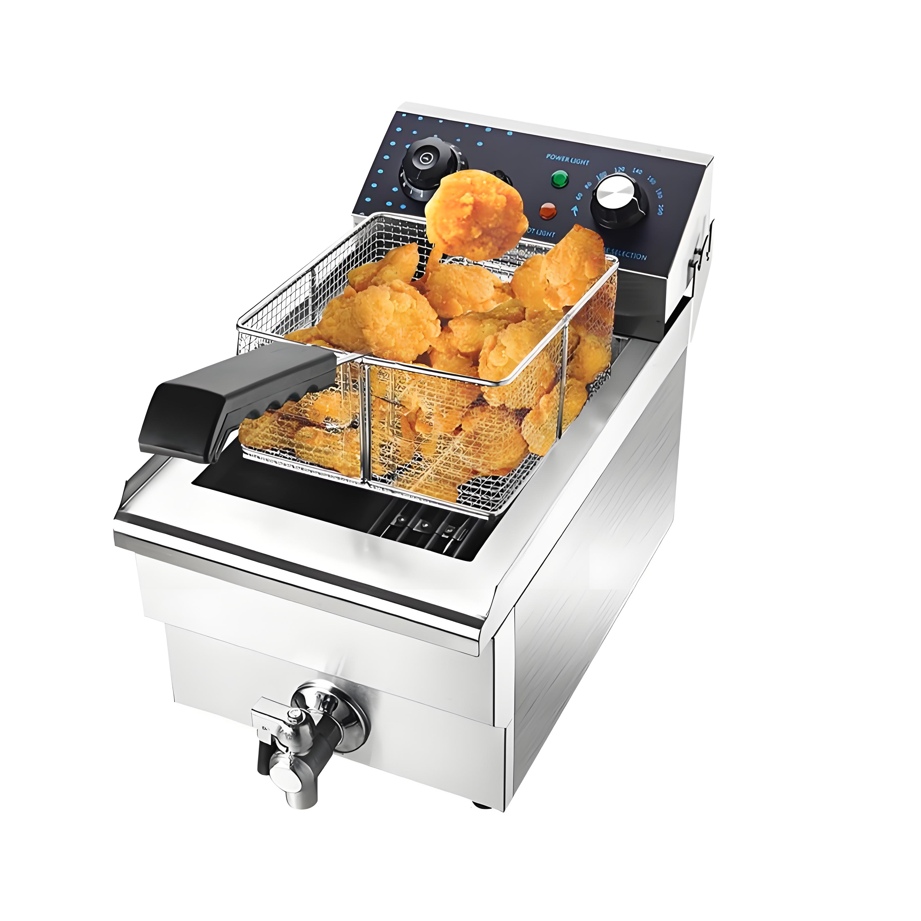 Countertop Deep Fryer With Timer - 220V 10L Stainless Steel Electric Deep