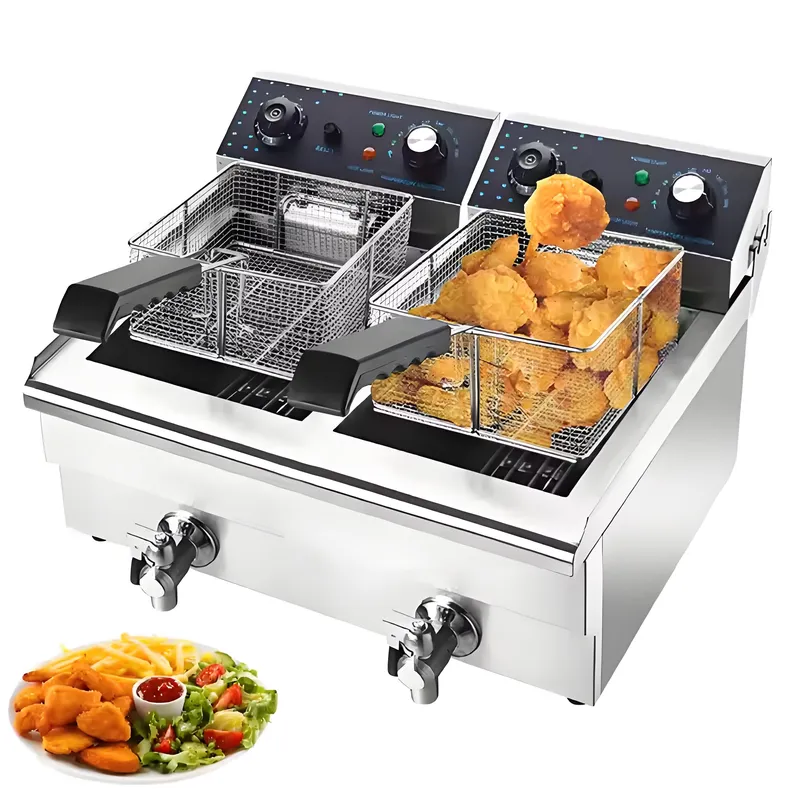 Electric Fryer Commercial 20L - Commercial Electric Deep Fryer 20L Dual