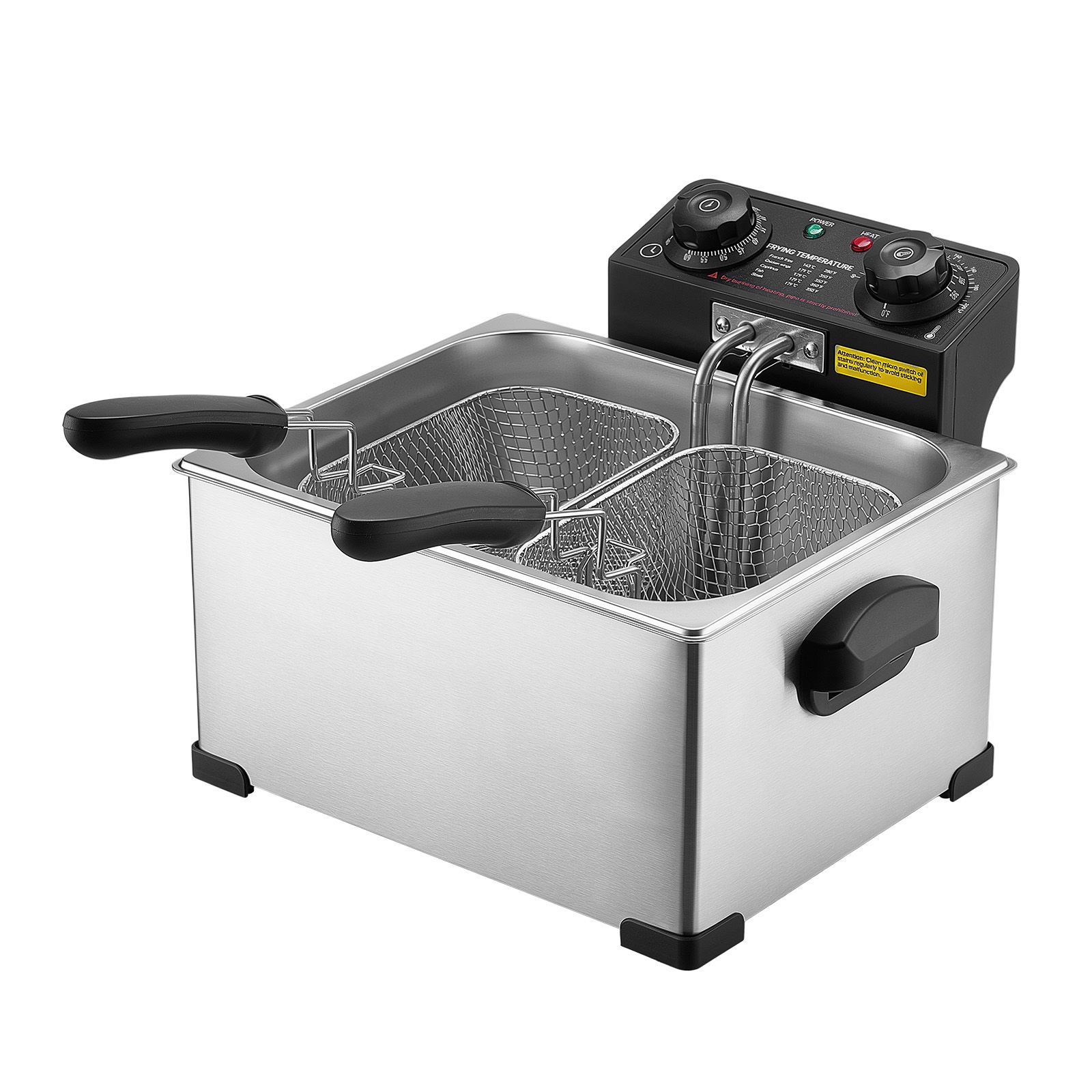 Countertop Deep Fryer With Timer - Commercial Electric Deep Fryer, 9.51 Qt,
