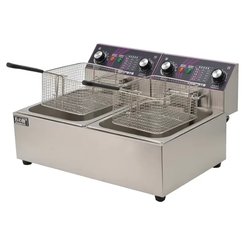 Restaurant Kitchen Double Tank - Countertop Deep Fryer With Timer 评论和价格