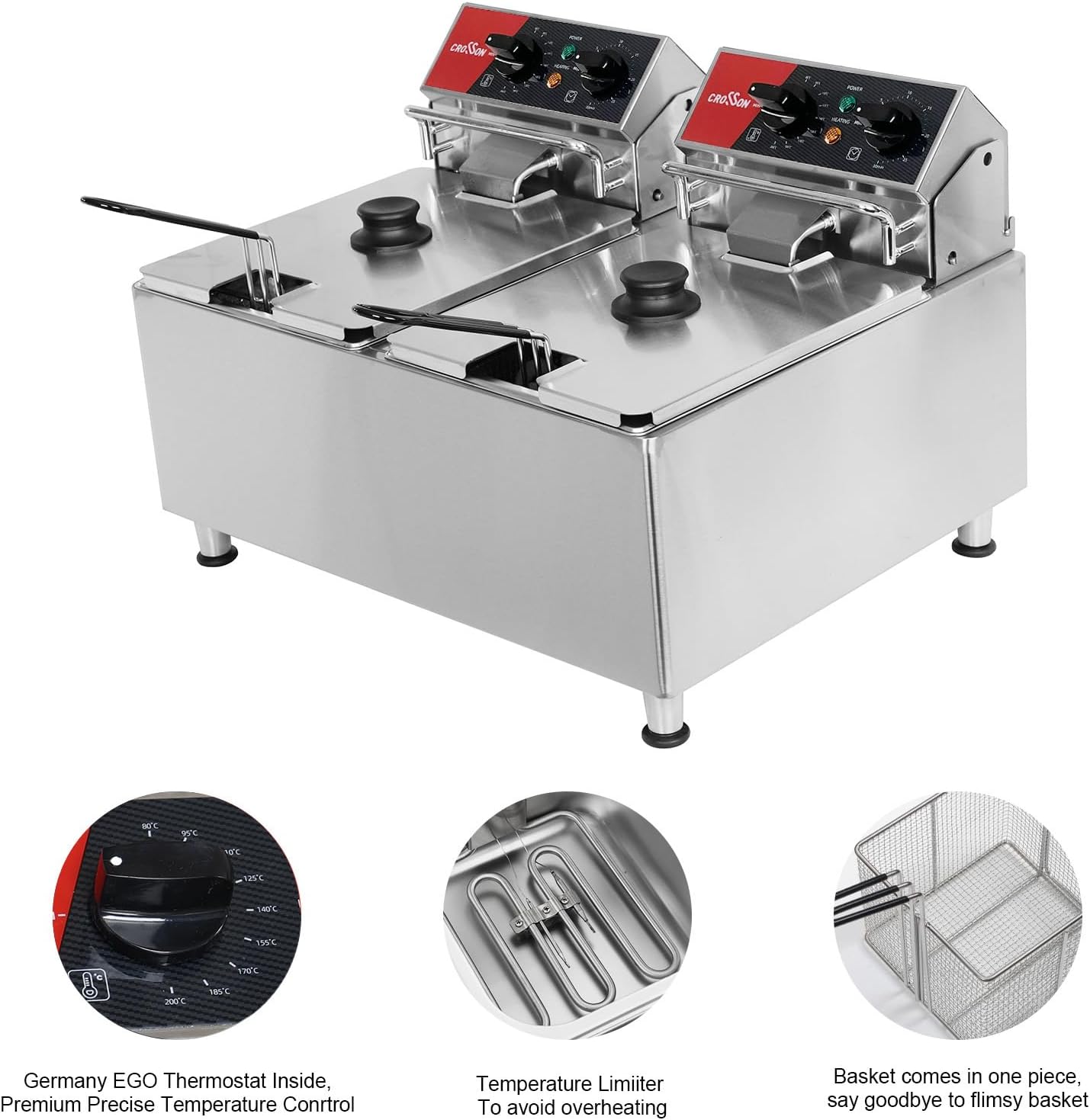 For CF-30  16L Electric Deep F - Countertop Deep Fryer With Timer 评论和价格