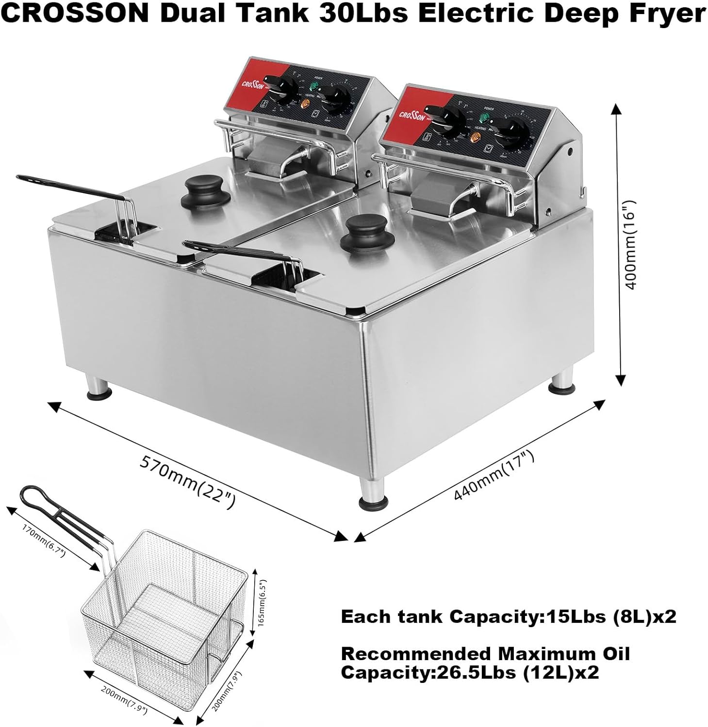 For CF-30  16L Electric Deep F - Countertop Deep Fryer With Timer 评论和价格