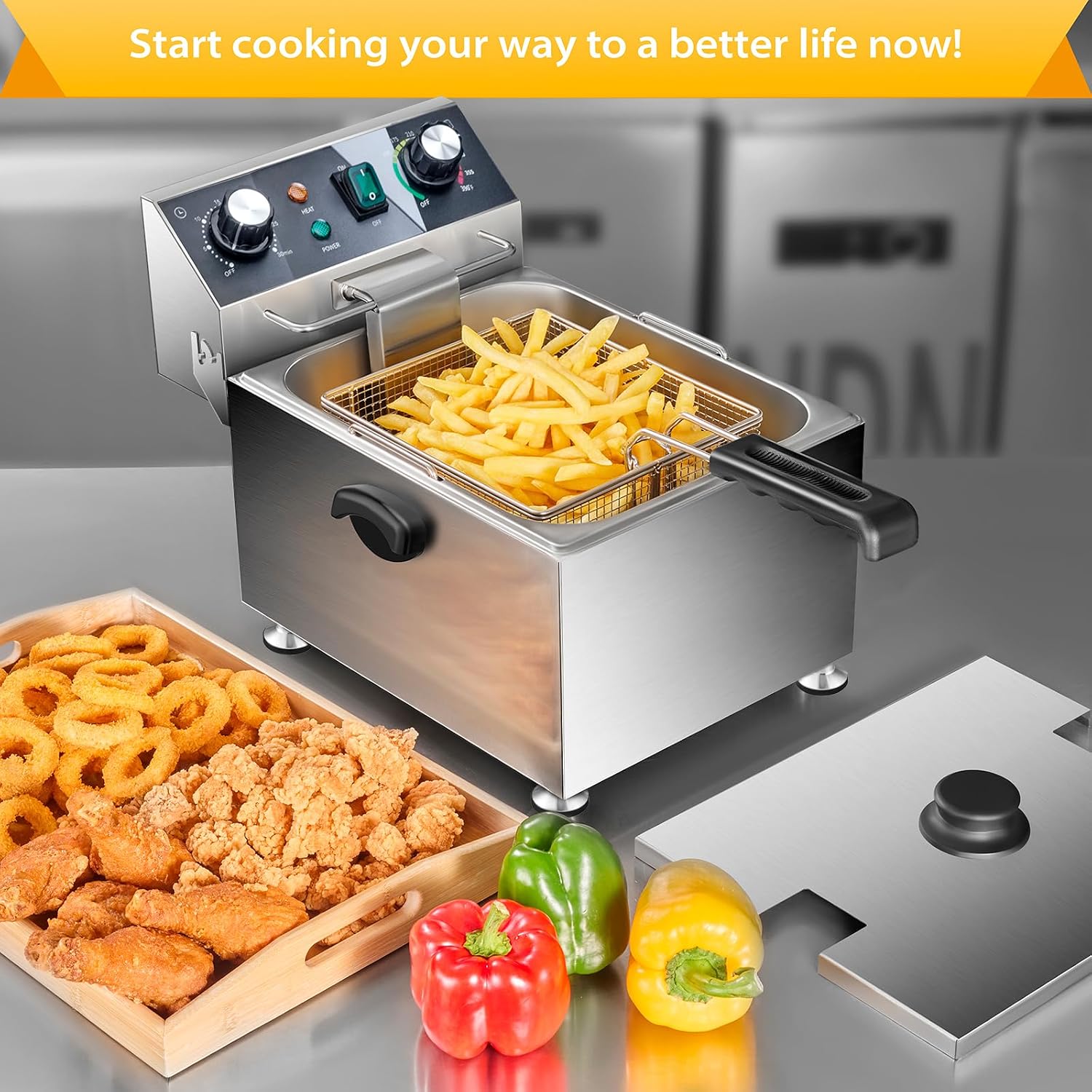 ^Electric Deep Fryer - 13L 13. - Fryer Basket Commercial Stainless 评论和价格