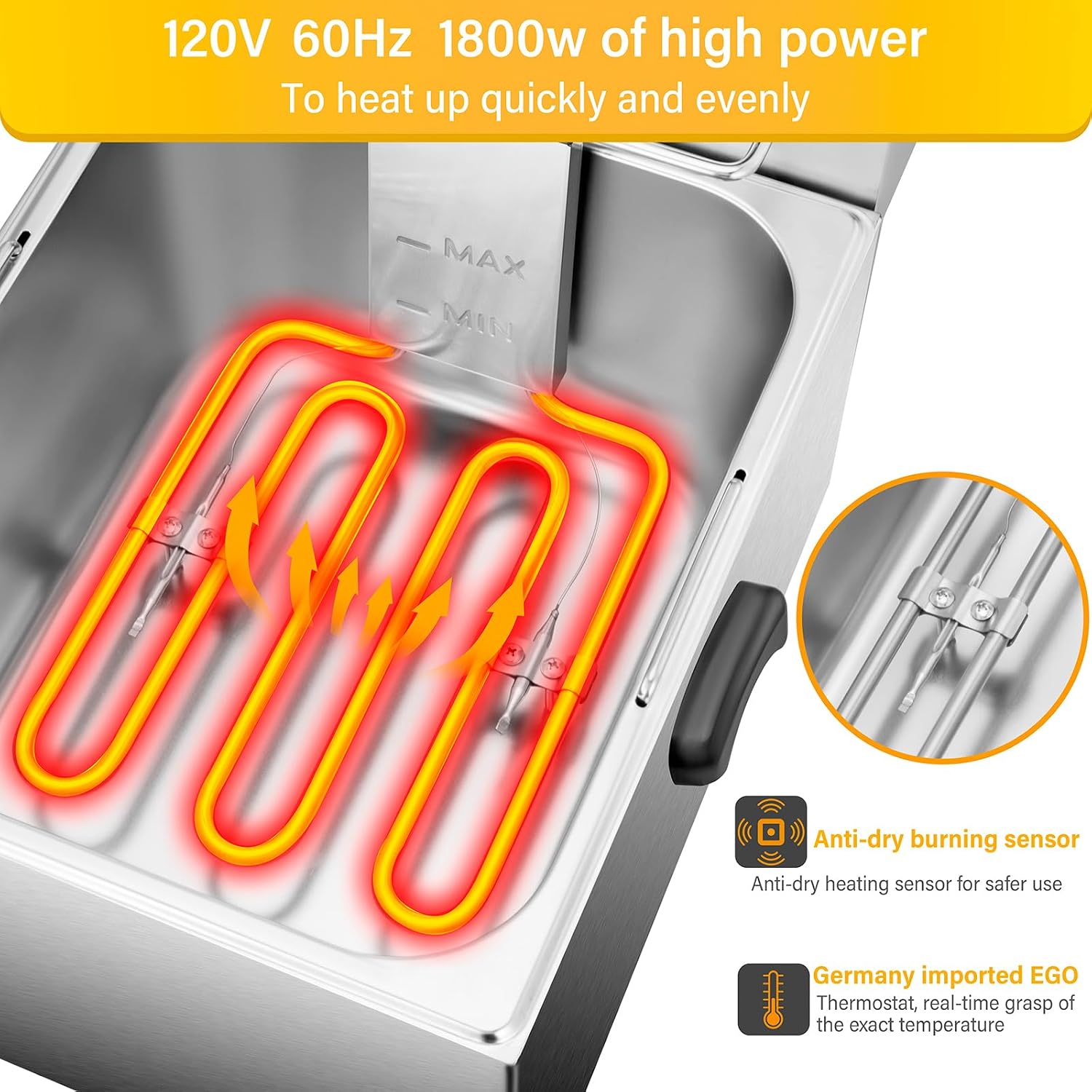 ^Electric Deep Fryer - 13L 13. - Fryer Basket Commercial Stainless 评论和价格