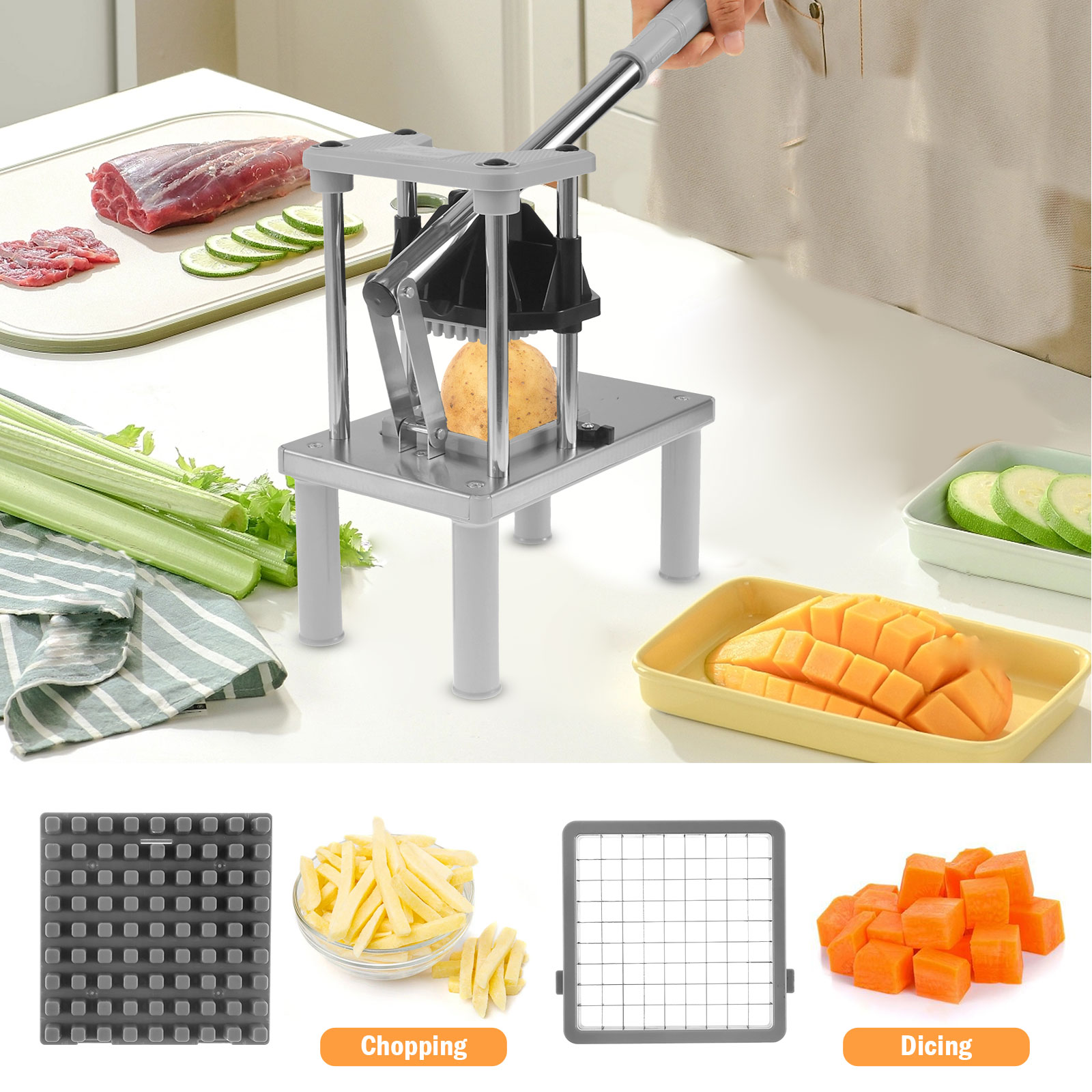 Commercial Vegetable Fruit Cho - Commercial French Fry Cutter 评论和价格
