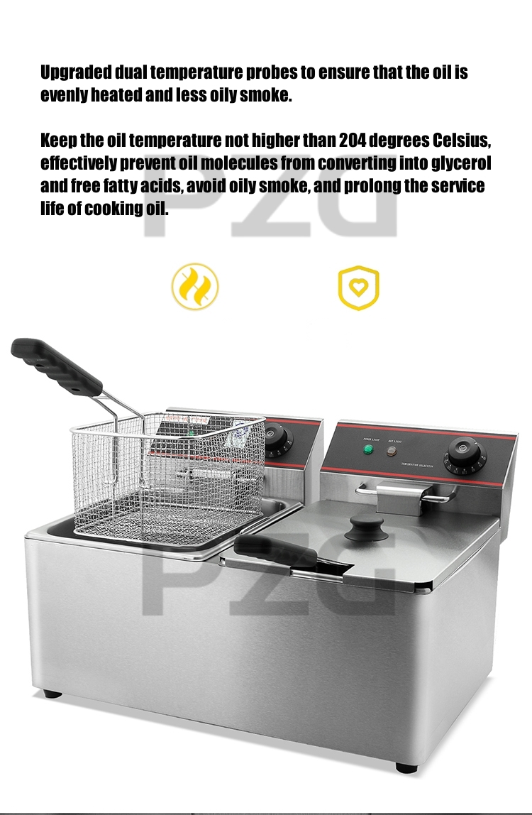 11L+11L Commercial Stainless S - Countertop Deep Fryer With Timer 评论和价格