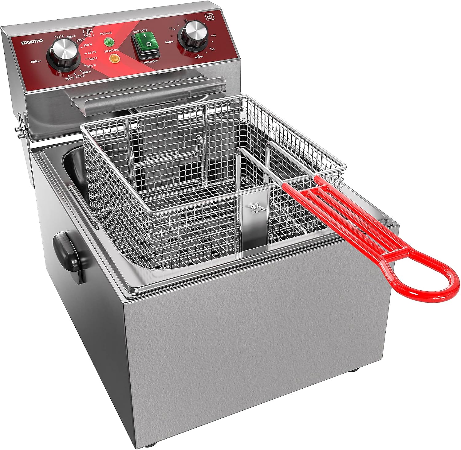 ^Electric Deep fryer Single Ta - Countertop Deep Fryer With Timer 评论和价格