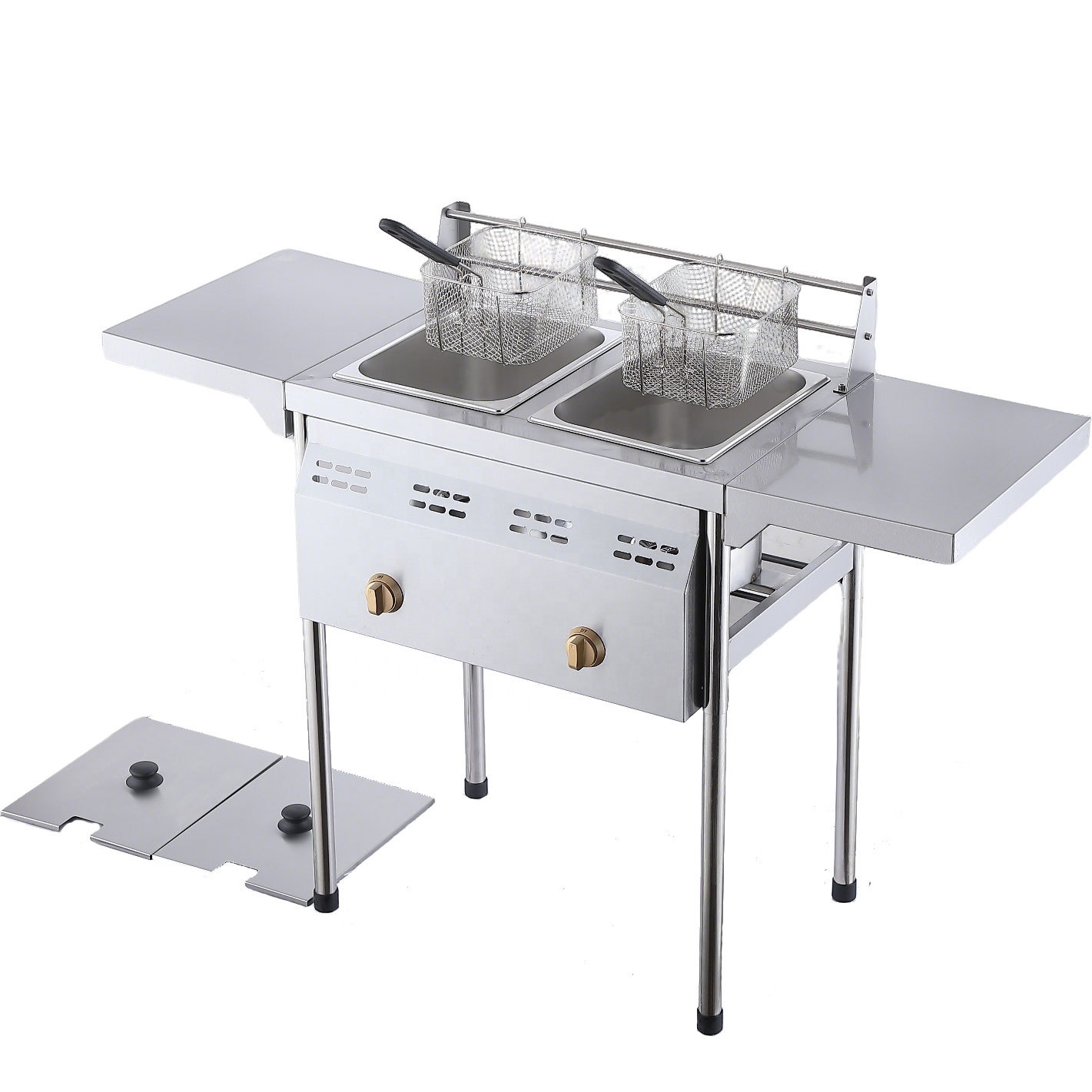 New Commercial Two Tank Deep F - Fryer Basket Commercial Stainless 评论和价格