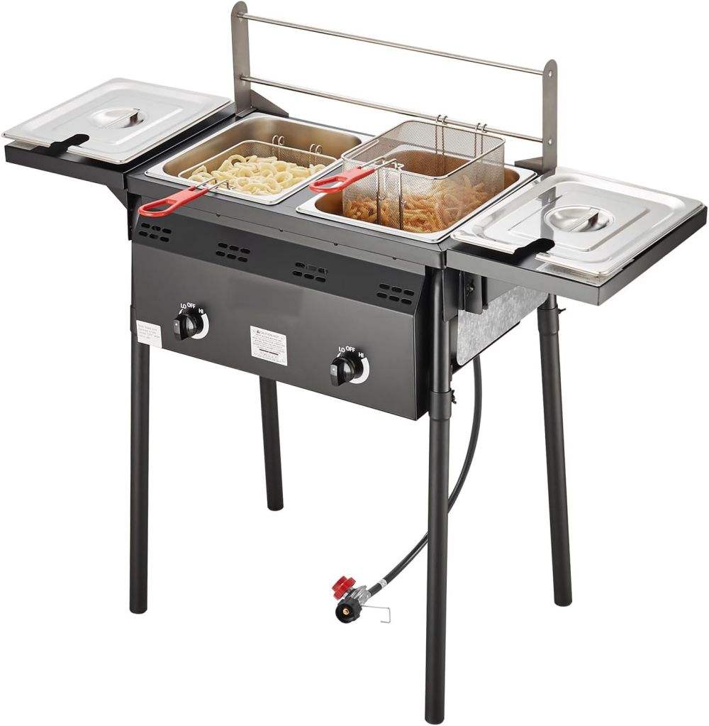 New Commercial Two Tank Deep F - Fryer Basket Commercial Stainless 评论和价格