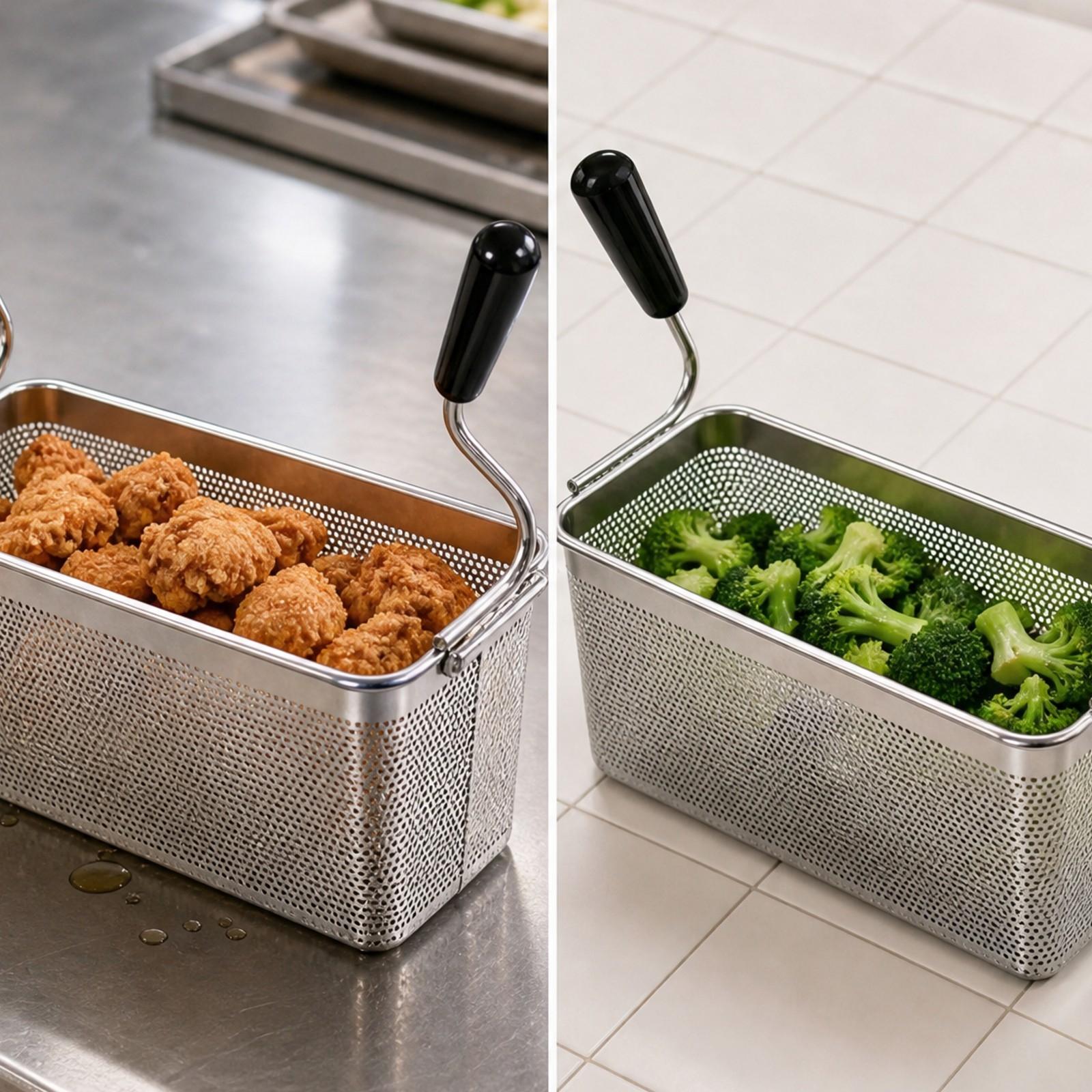 Commercial-Grade Stainless Ste - Fryer Basket Commercial Stainless 评论和价格