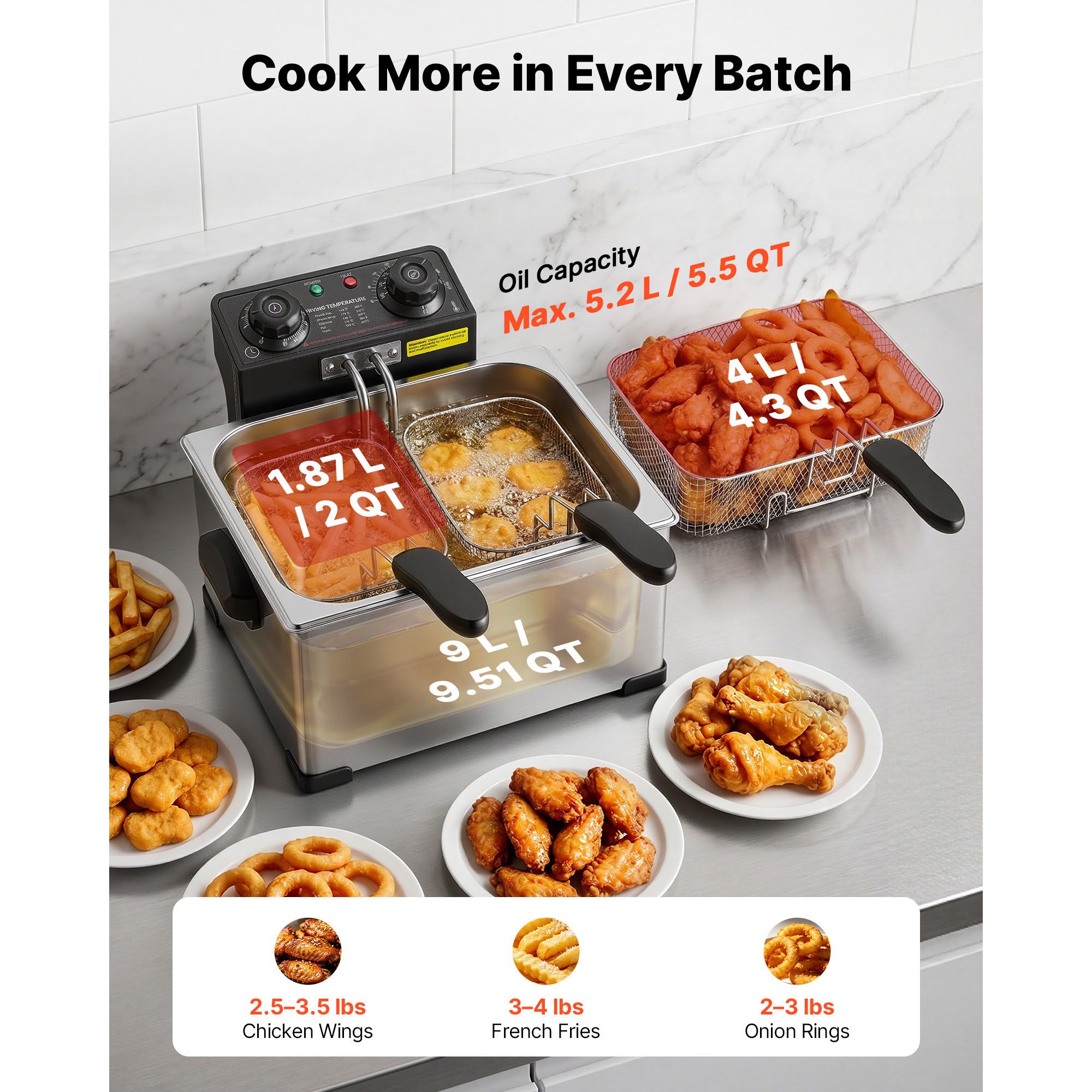 Commercial Electric Deep Fryer - Countertop Deep Fryer With Timer 评论和价格