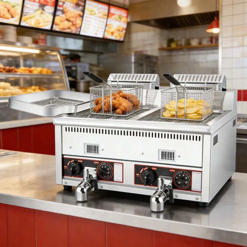 2026 High Quality 12L+12L Comm - Commercial Deep Fryer Double Tank 12L 评论和价格