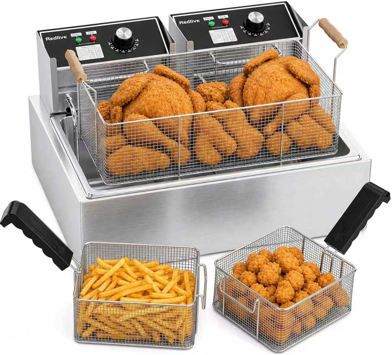 ^Commercial 22.6L/24QT Stainle - Fryer Basket Commercial Stainless 评论和价格