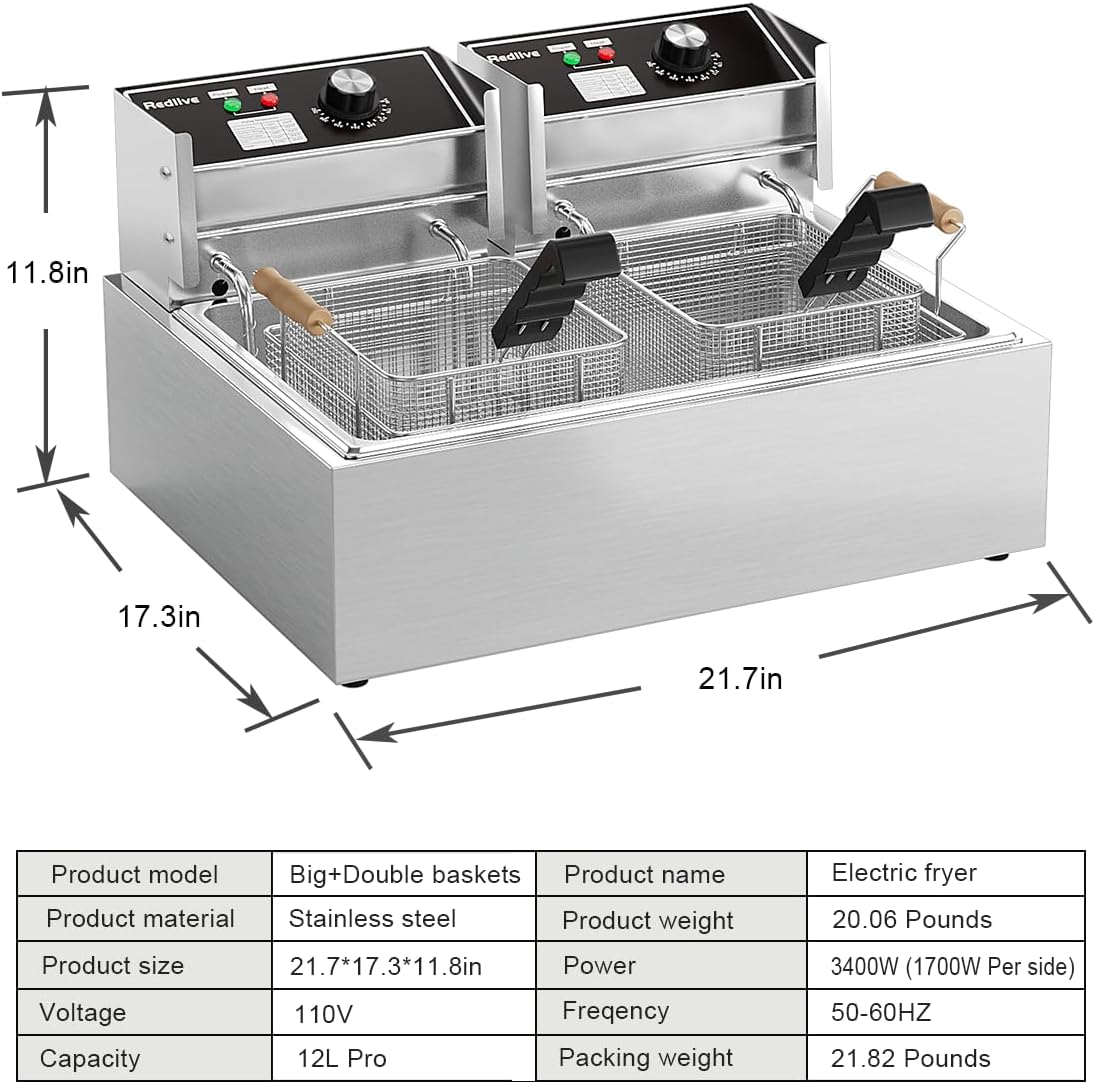 ^Commercial 22.6L/24QT Stainle - Fryer Basket Commercial Stainless 评论和价格