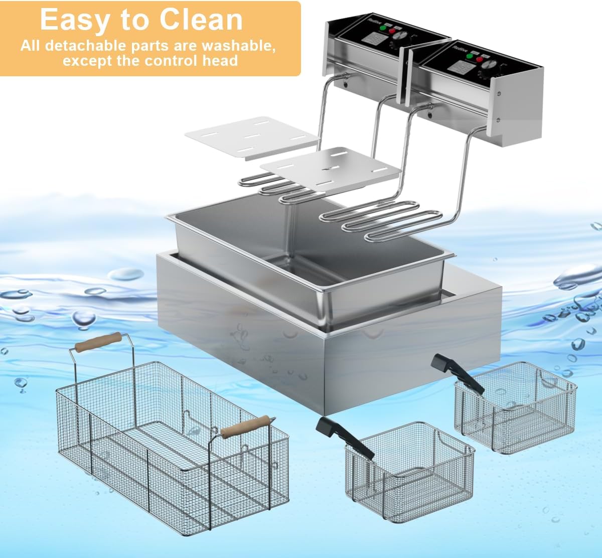 ^Commercial 22.6L/24QT Stainle - Fryer Basket Commercial Stainless 评论和价格