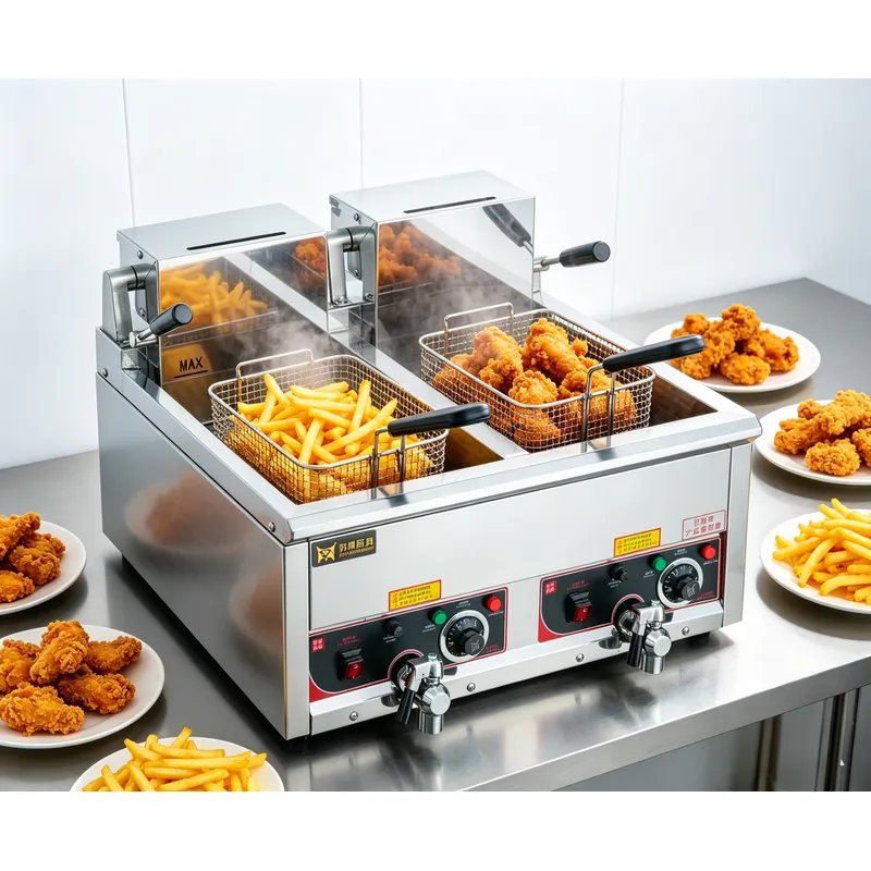 12L Commercial Electric Deep F - Commercial Deep Fryer Double Tank 12L 评论和价格