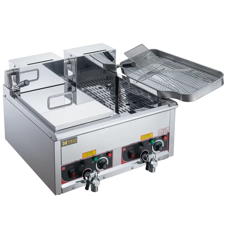 12L Commercial Electric Deep F - Commercial Deep Fryer Double Tank 12L 评论和价格