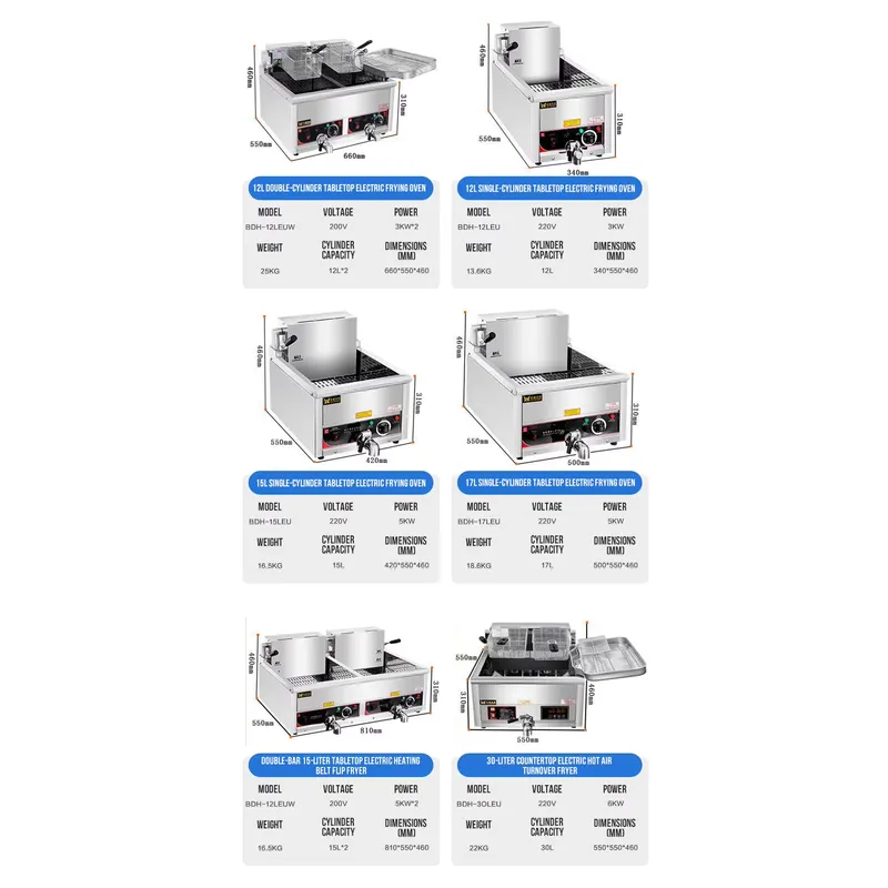 12L Commercial Electric Deep F - Commercial Deep Fryer Double Tank 12L 评论和价格