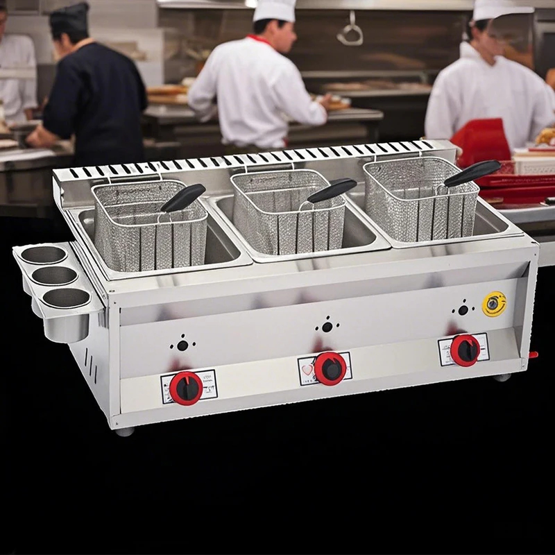 Three 8L Gas Chicken Wing Deep - Commercial Gas Deep Fryer Propane 评论和价格