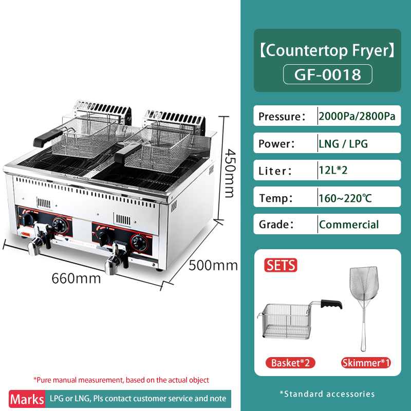 Kitchen Professional Fryer Dou - Commercial Gas Deep Fryer Propane 评论和价格