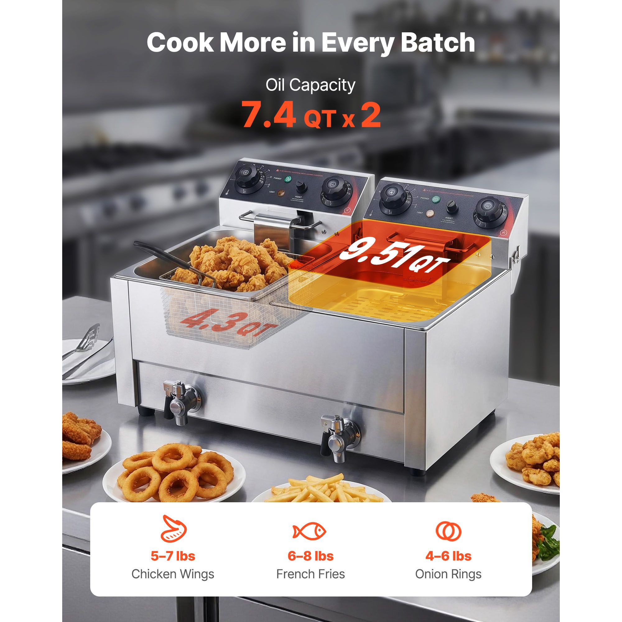 Commercial Electric Deep Fryer - Countertop Deep Fryer With Timer 评论和价格