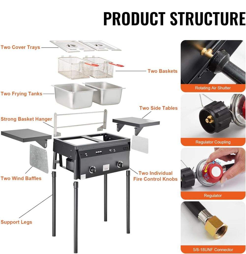 Commercial Outdoor Double Deep - Commercial Gas Deep Fryer Propane 评论和价格